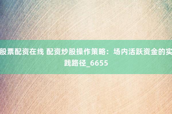 股票配资在线 配资炒股操作策略：场内活跃资金的实践路径_6655