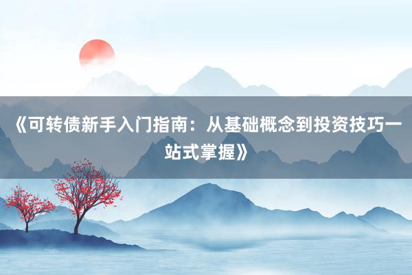 《可转债新手入门指南:从基础概念到投资技巧一站式掌握》