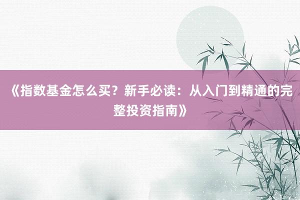 《指数基金怎么买？新手必读：从入门到精通的完整投资指南》
