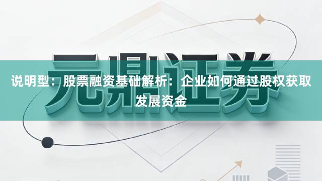 说明型:股票融资基础解析:企业如何通过股权获取发展资金