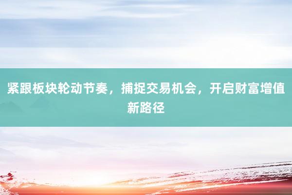 紧跟板块轮动节奏，捕捉交易机会，开启财富增值新路径