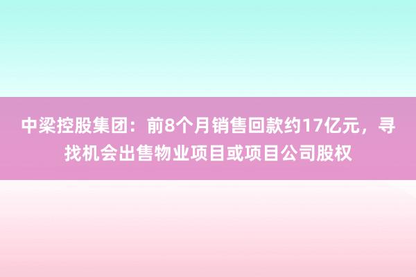 中梁控股集团：前8个月销售回款约17亿元，寻找机会出售物业项目或项目公司股权