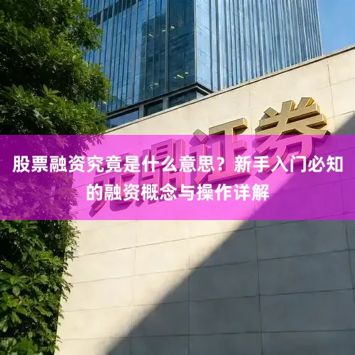 股票融资究竟是什么意思？新手入门必知的融资概念与操作详解